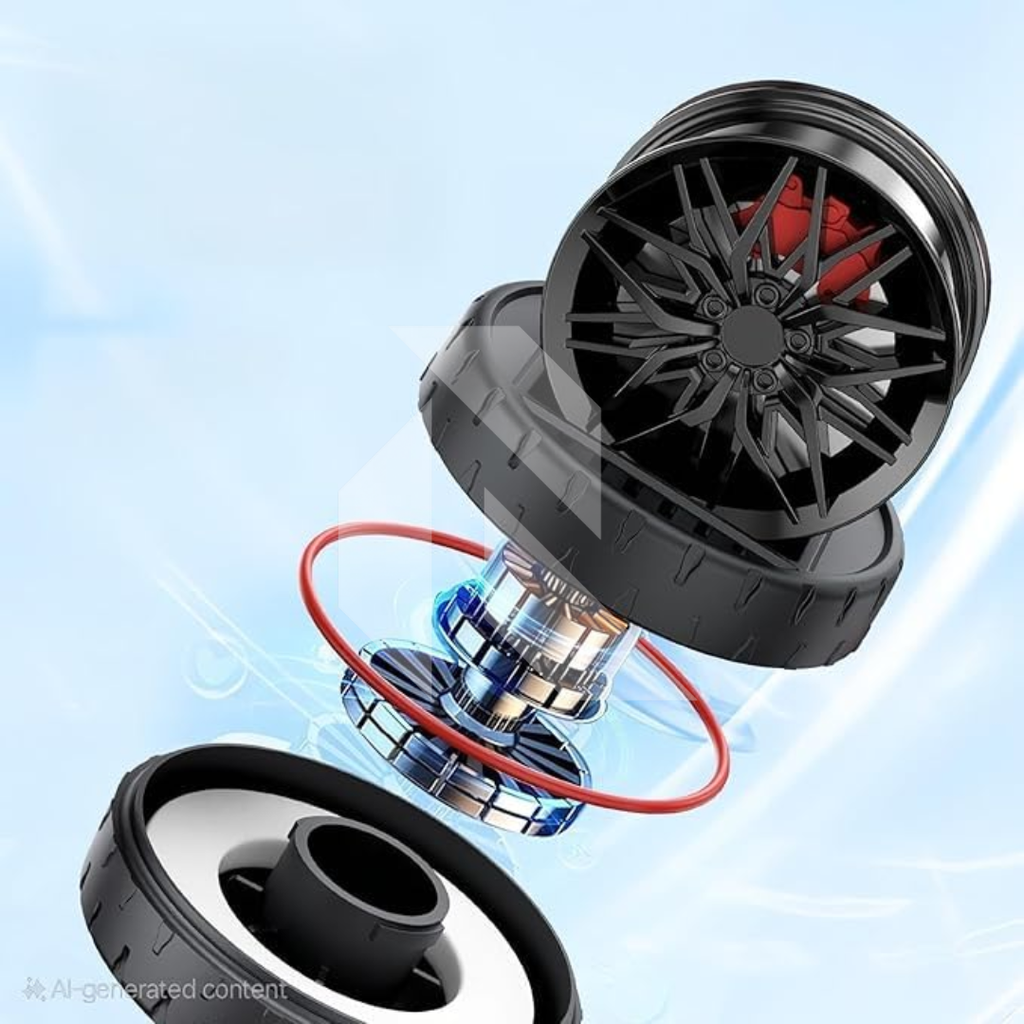 Solar Car Air Freshener Diffuser with Solar Rotation Wheel Hub Shape – Dashboard Car Perfume