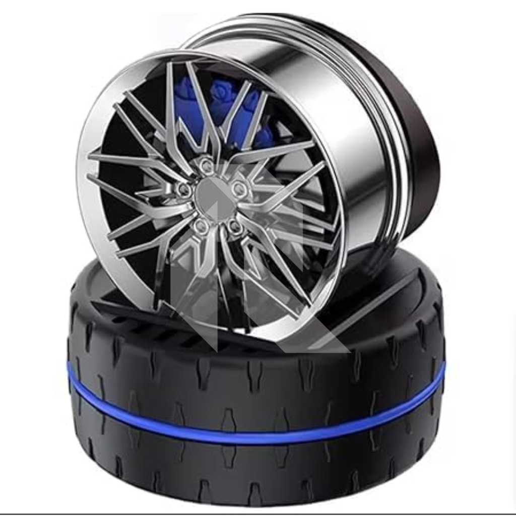 Solar Car Air Freshener Diffuser with Solar Rotation Wheel Hub Shape – Dashboard Car Perfume