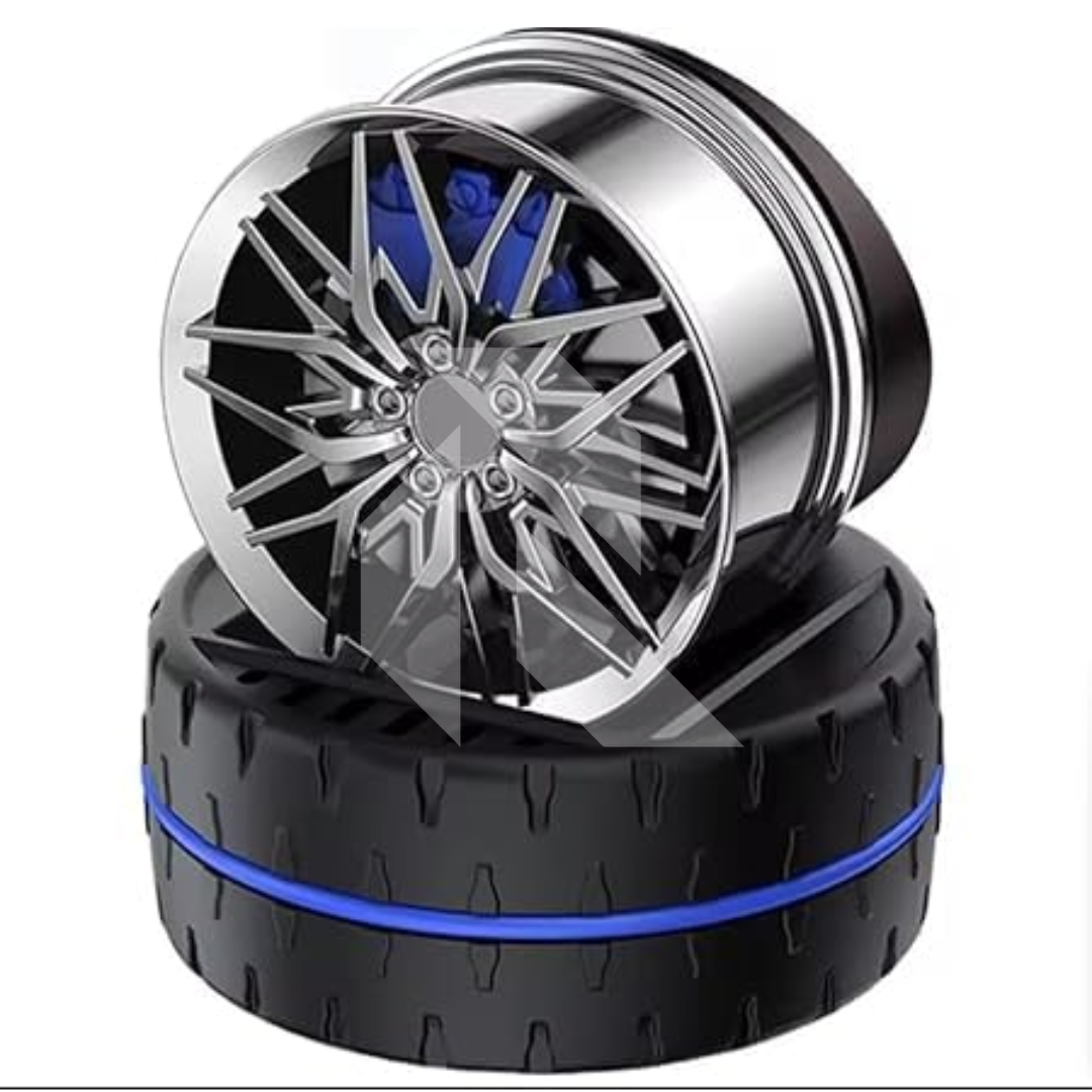 Solar Car Air Freshener Diffuser with Solar Rotation Wheel Hub Shape – Dashboard Car Perfume