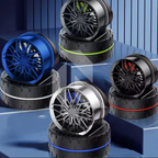 Solar Car Air Freshener Diffuser with Solar Rotation Wheel Hub Shape – Dashboard Car Perfume