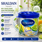 Shaldan Squash Car Air Freshener – Natural Citrus Gel Air Freshener for Car, Home & Office