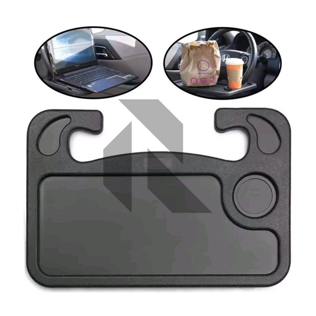 Car Steering Wheel Desk Tray – Multipurpose Laptop Table, Food Tray & Drink Holder for Travel
