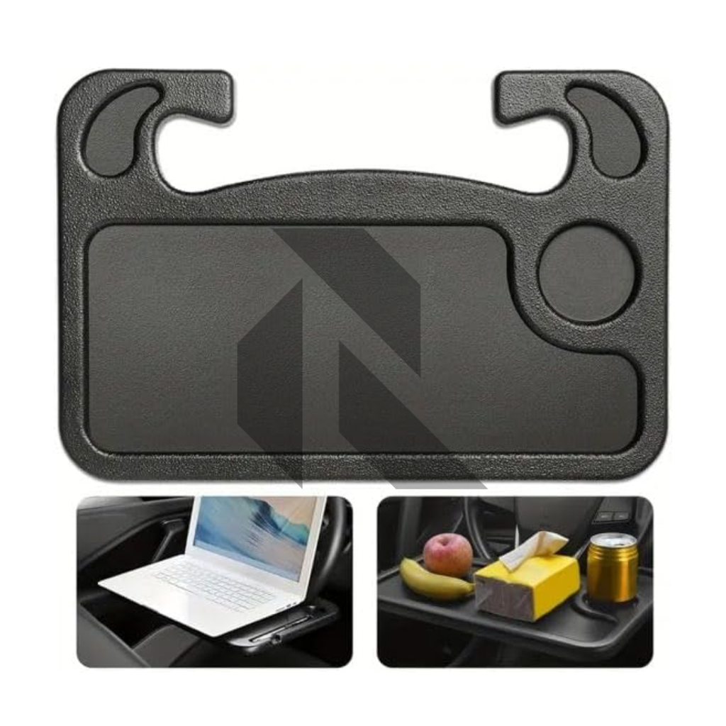 Car Steering Wheel Desk Tray – Multipurpose Laptop Table, Food Tray & Drink Holder for Travel