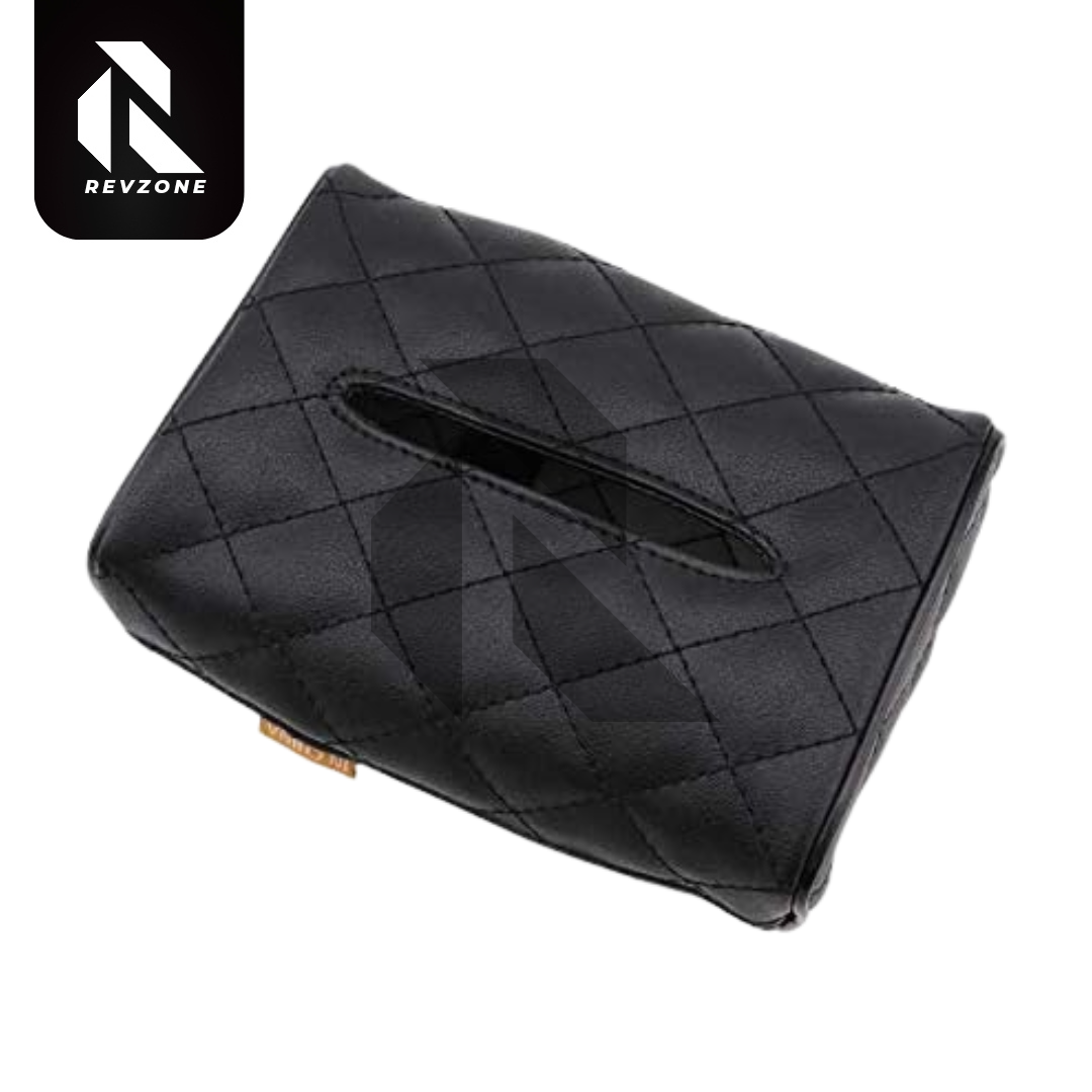Premium Leather Car Tissue Holder – Universal Sun Visor & Back Seat Organizer
