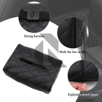 Premium Leather Car Tissue Holder – Universal Sun Visor & Back Seat Organizer