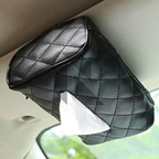 Premium Leather Car Tissue Holder – Universal Sun Visor & Back Seat Organizer