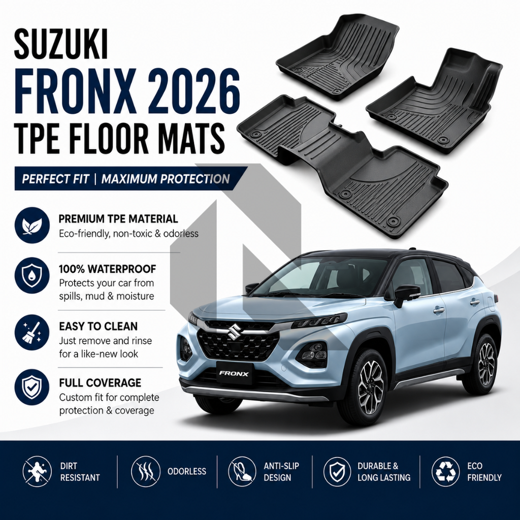 Suzuki Fronx 2026 TPE Floor Mats – Premium All-Weather Custom Fit Car Floor Mats