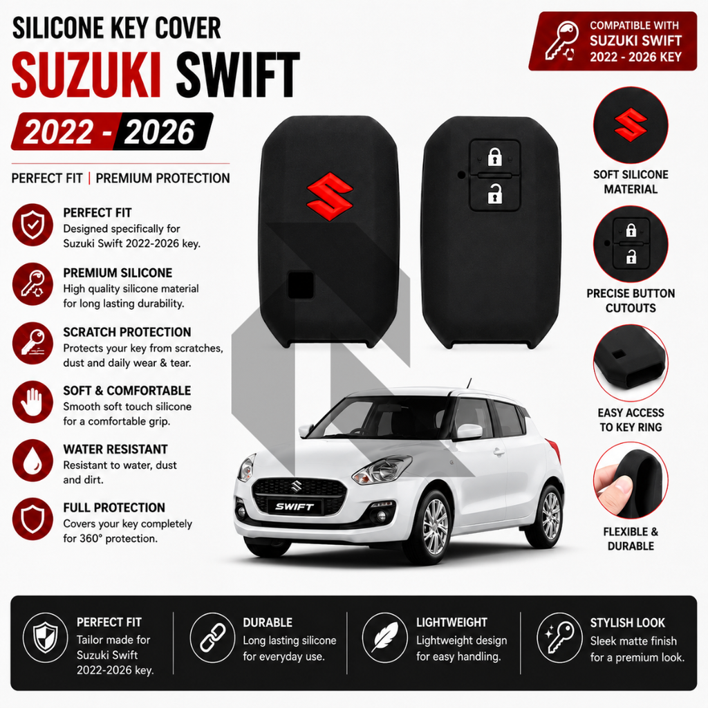 Suzuki Swift 2022-2026 Silicone Key Cover – Premium Soft Protective Key Case
