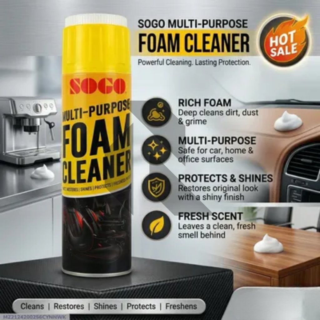 Sogo Multi-Purpose Foam Cleaner 650ML – Car Interior Foam Cleaner for Seats, Upholstery, Dashboard