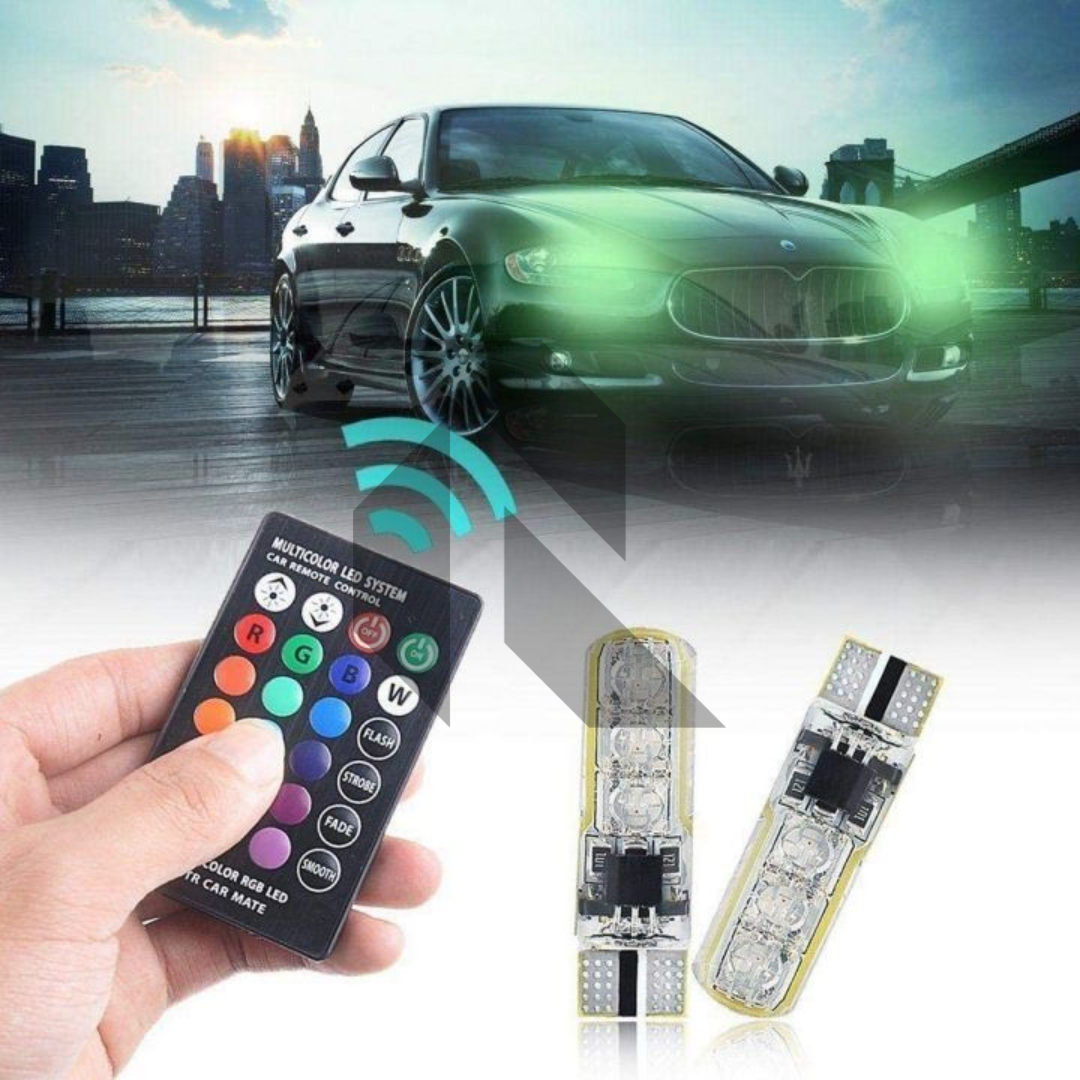 T10 Car Parking Light Multi RGB LED Bulb with Remote Secondary image