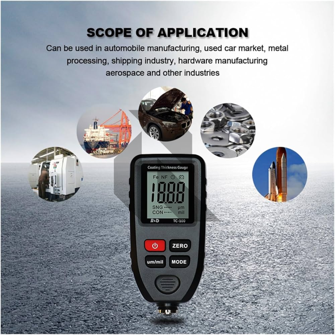 R&D TC100 Digital Coating Thickness Gauge with LCD Display