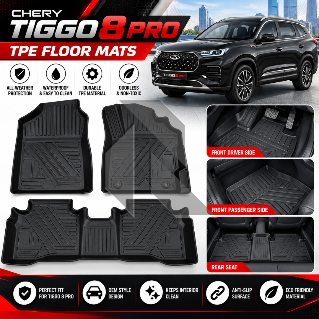 Chery Tiggo 8 Pro TPE Floor Mats – Waterproof Custom Fit All-Weather Car Floor Mats Main image