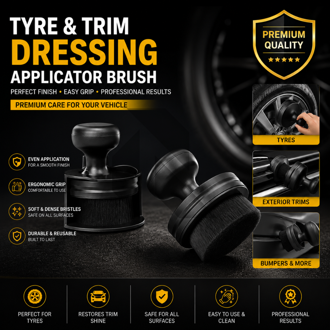 Round Car Tyre & Trim Dressing Applicator Brush
