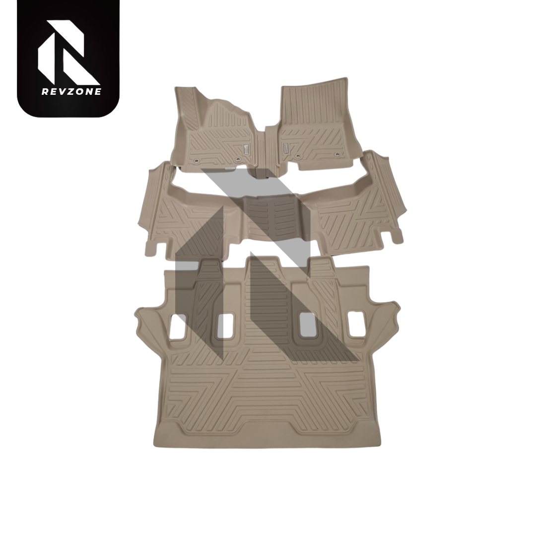 TXR Land Cruiser LC300 TPE Floor Mats Beige – Custom Fit Waterproof All-Weather 7 Seater