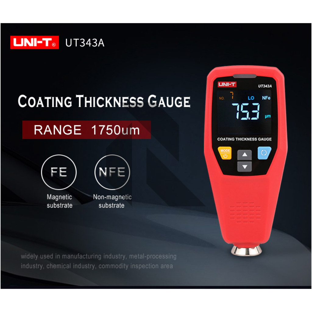UNI-T UT343A Paint Coating Thickness Gauge – Digital Car Paint Depth Meter for Vehicle Inspection