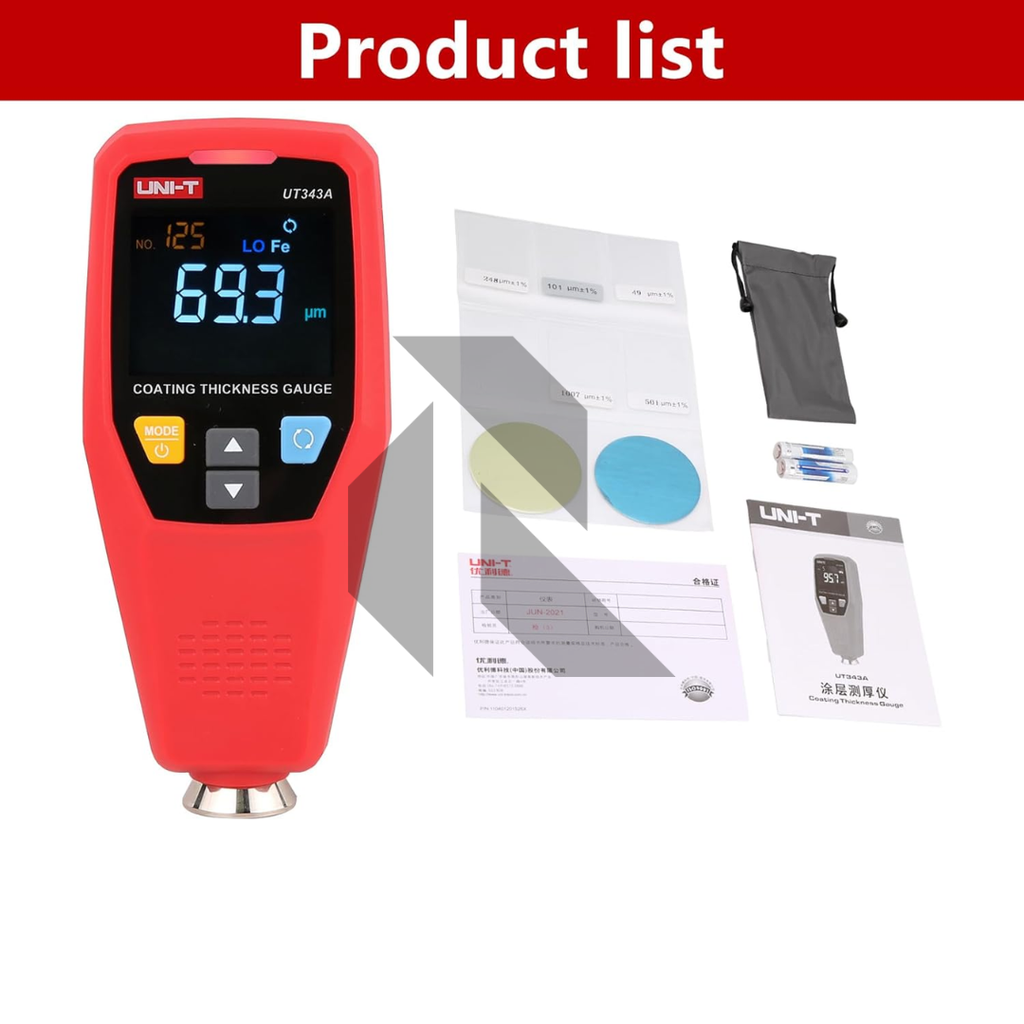 UNI-T UT343A Paint Coating Thickness Gauge – Digital Car Paint Depth Meter for Vehicle Inspection