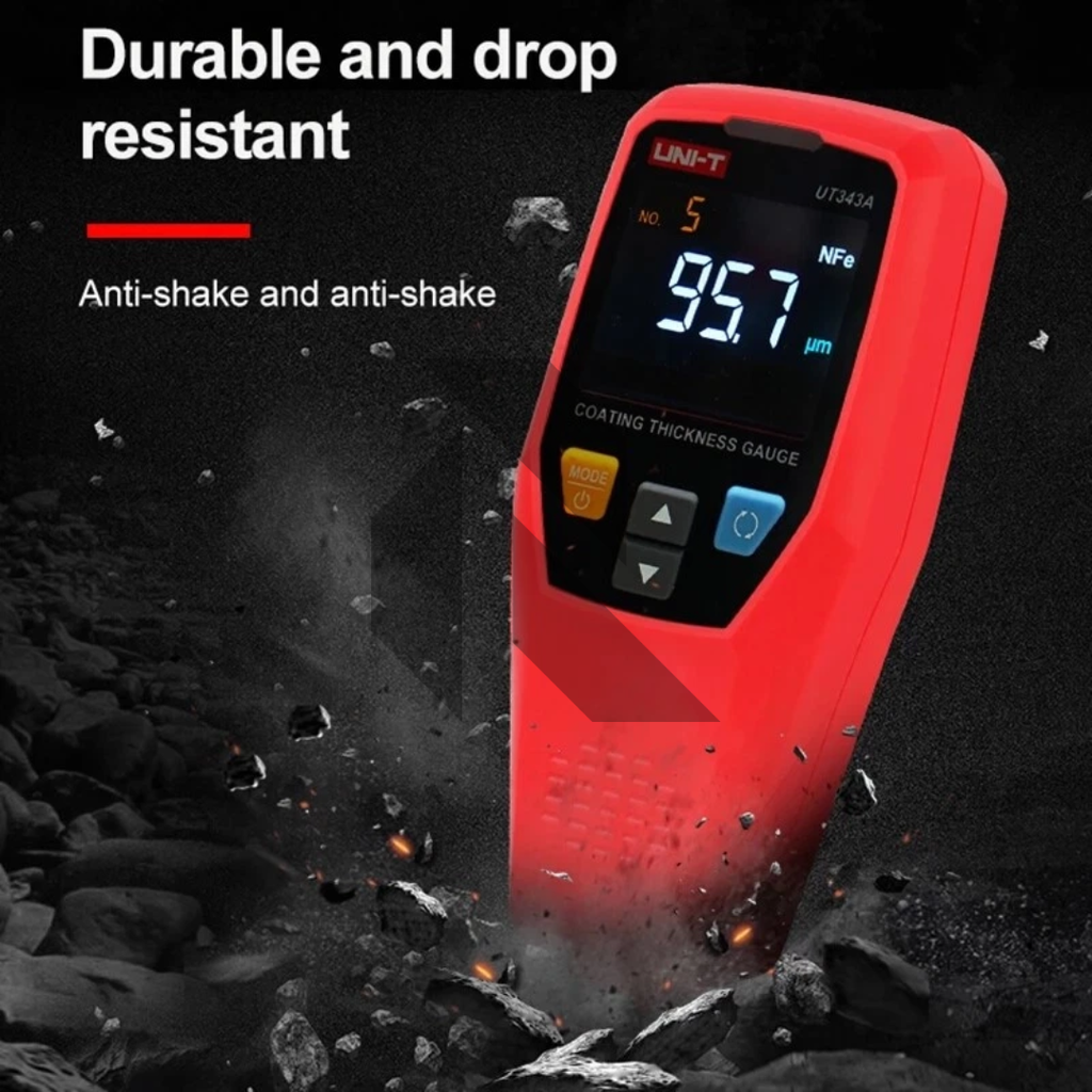 UNI-T UT343A Paint Coating Thickness Gauge – Digital Car Paint Depth Meter for Vehicle Inspection