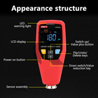 UNI-T UT343A Paint Coating Thickness Gauge – Digital Car Paint Depth Meter for Vehicle Inspection