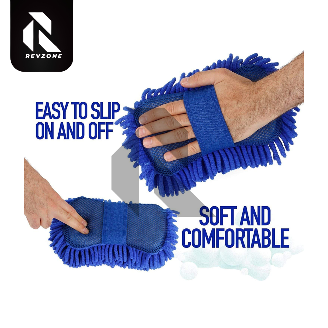 Microfiber Car Wash Sponge Mitt – Scratch-Free Cleaning Pad (Multi Color) Main image