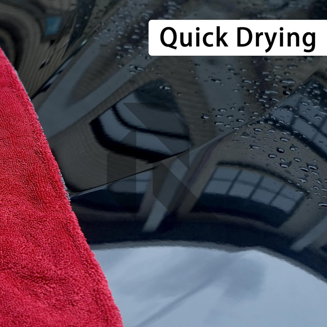 Premium Twist Loop Microfiber Drying Towel  – 1200 GSM Water Sucker Car Drying Cloth Red & Gray