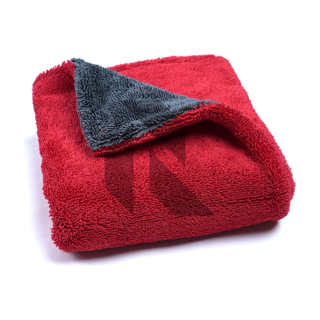 Premium Twist Loop Microfiber Drying Towel  – 1200 GSM Water Sucker Car Drying Cloth Red & Gray