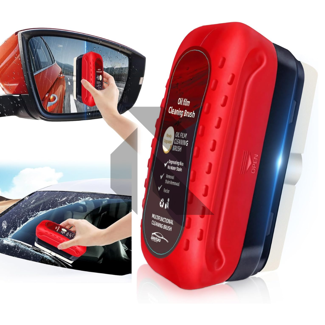 Automotive Oil Film Cleaning Brush – Car Glass Oil Film Remover for Windshield & Window