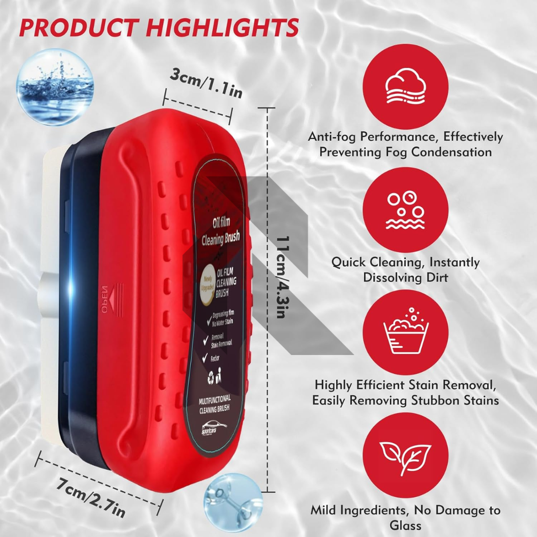 Automotive Oil Film Cleaning Brush – Car Glass Oil Film Remover for Windshield & Window