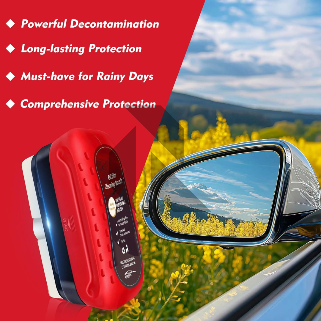 Automotive Oil Film Cleaning Brush – Car Glass Oil Film Remover for Windshield & Window