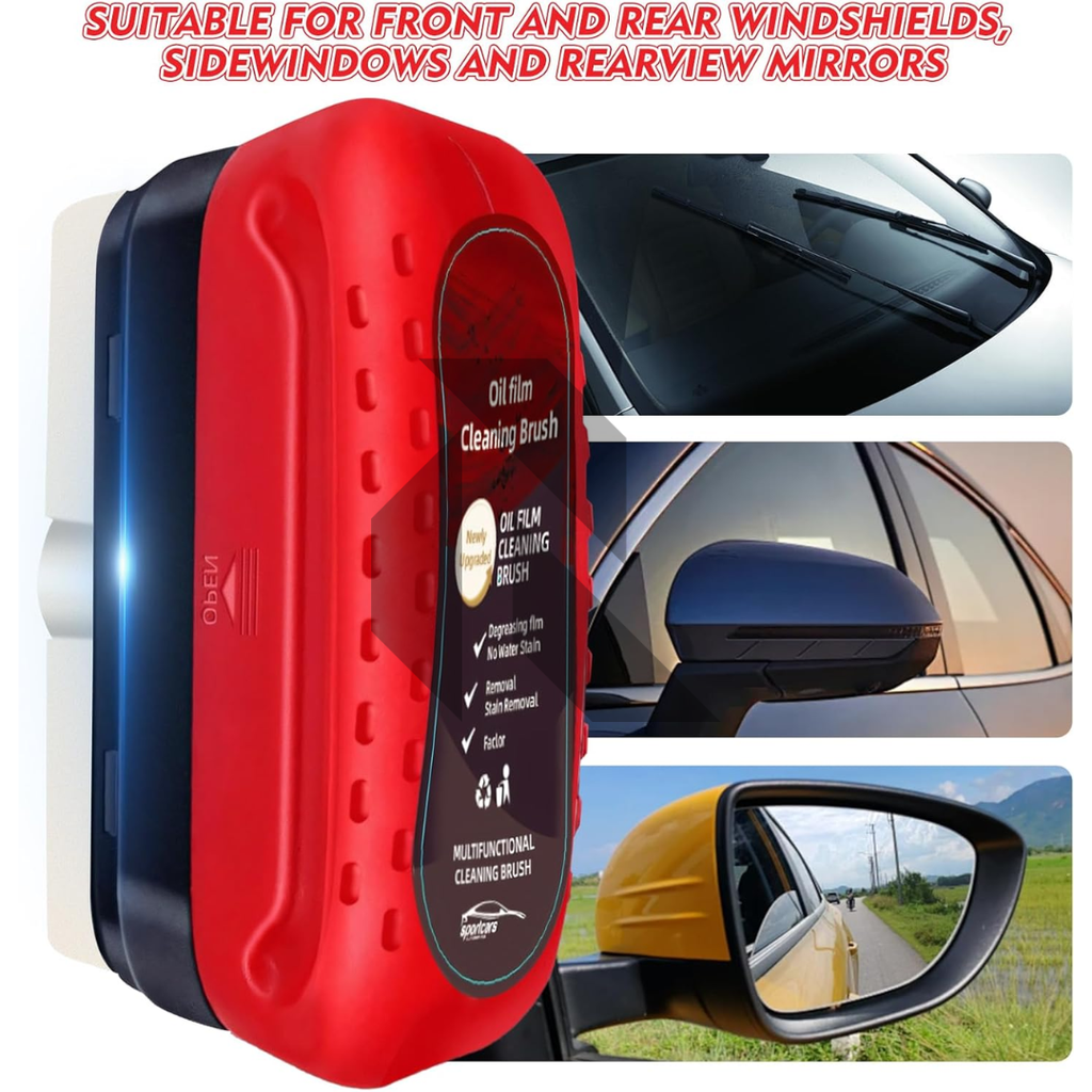 Automotive Oil Film Cleaning Brush – Car Glass Oil Film Remover for Windshield & Window