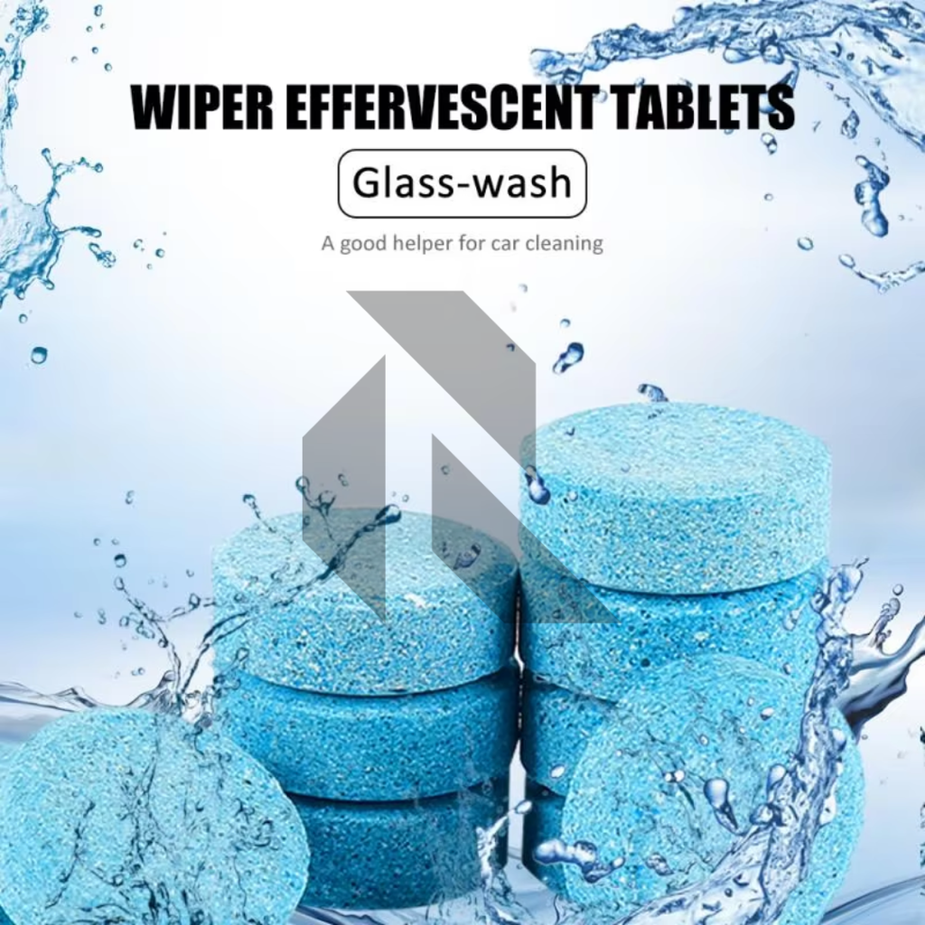 Car Windshield Glass Concentrated Washer Tablets – 20 Pieces | Effervescent Windshield Cleaning