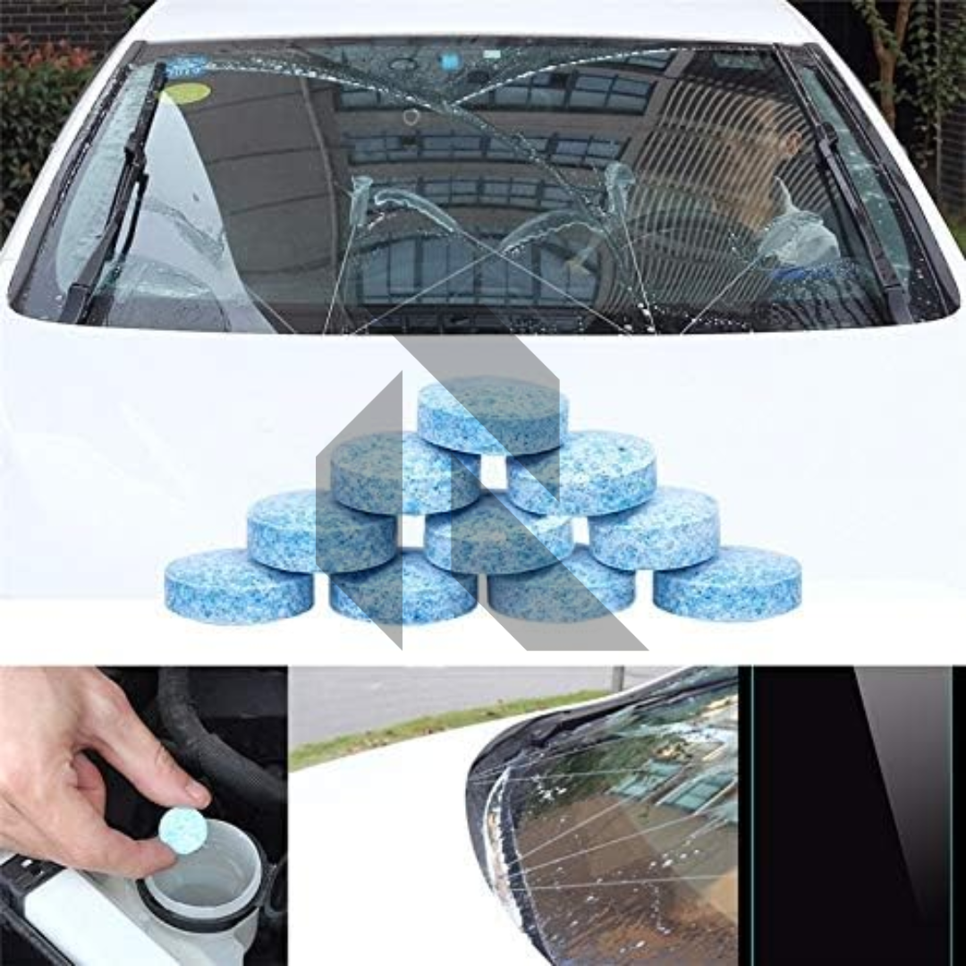 Car Windshield Glass Concentrated Washer Tablets – 20 Pieces | Effervescent Windshield Cleaning