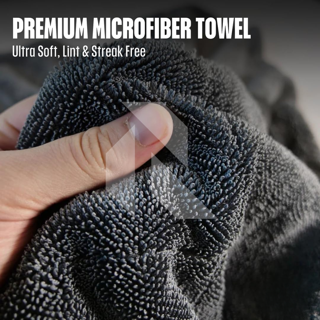 XL Twisted Loop Microfiber Car Drying Towel 1200 GSM – Double Sided Ultra Absorbent (60x90 CM)