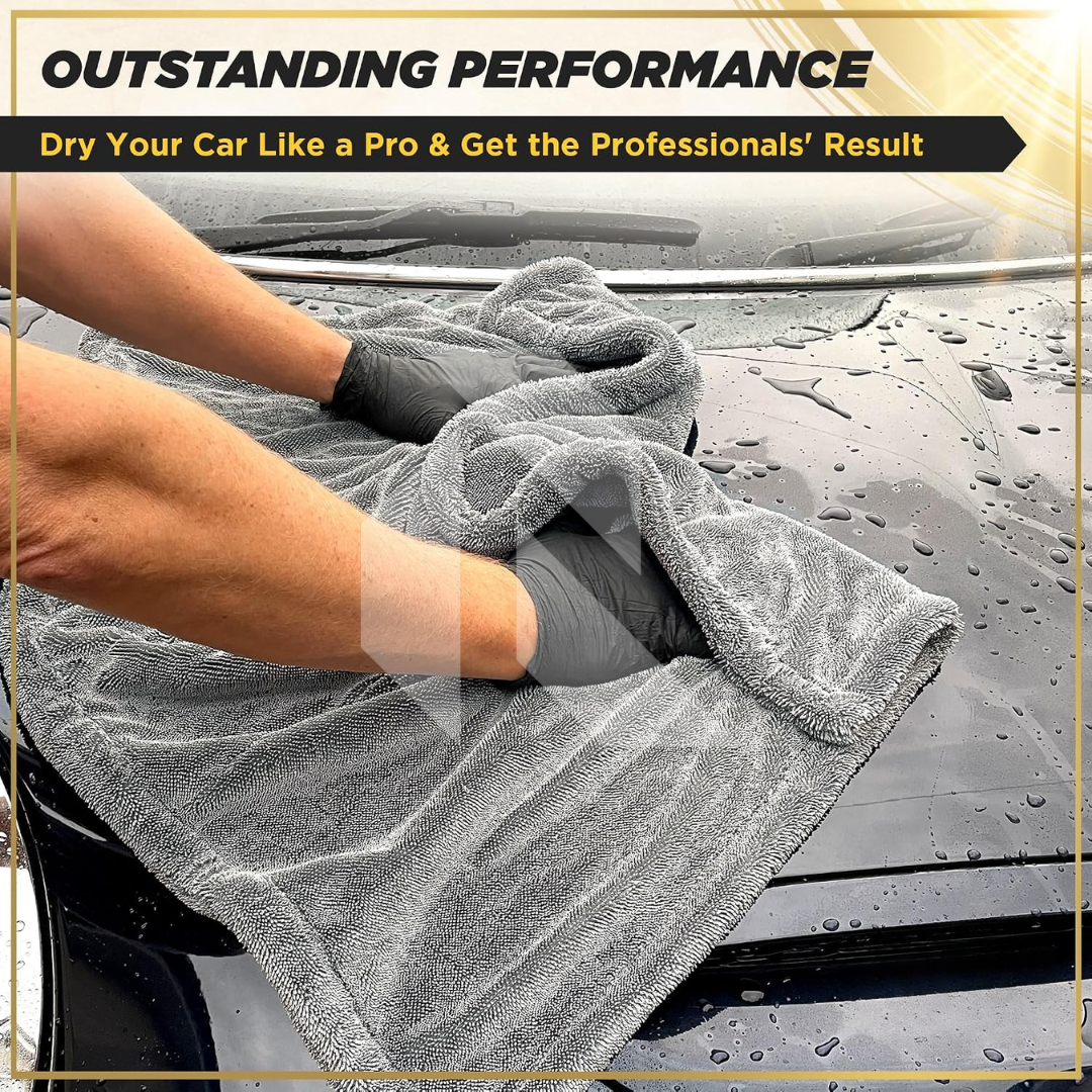 XL Twisted Loop Microfiber Car Drying Towel 1200 GSM – Double Sided Ultra Absorbent (60x90 CM)