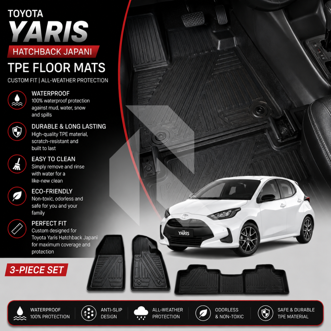 Toyota Yaris Hatchback Japani TPE Floor Mats – Waterproof & Custom Fit All-Weather Car Mats Main image