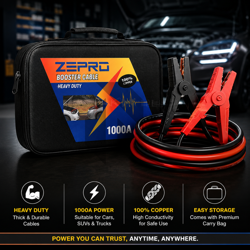 Zepro Heavy Duty Booster Cable – 1000 AMP 2.7 Meter Jumper Cable