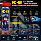Action Can EC-90 Fast Drying Contact Cleaner 500ml – Electrical & Electronic Parts Cleaner with Twin Spray