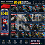 Action Can EC-90 Fast Drying Contact Cleaner 500ml – Electrical & Electronic Parts Cleaner with Twin Spray