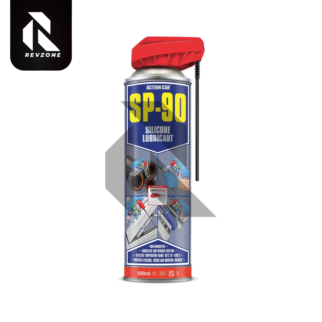 Action Can SP-90 Silicone Lubricant 500ml – Rubber, Plastic & Metal Protector with Twin Spray