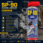 Action Can SP-90 Silicone Lubricant 500ml – Rubber, Plastic & Metal Protector with Twin Spray