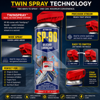 Action Can SP-90 Silicone Lubricant 500ml – Rubber, Plastic & Metal Protector with Twin Spray