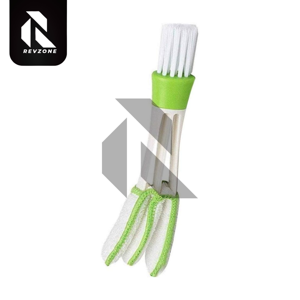 2 In1 Green Car Air-Conditioner Outlet Dirt Duster Cleaner Brush – Car AC Vent & Blinds Cleaning Brush