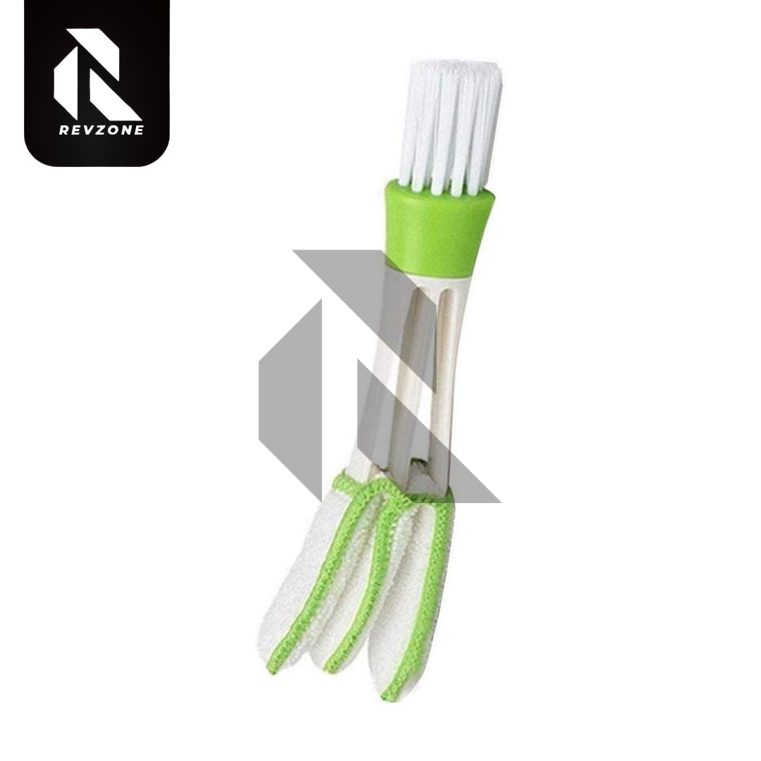 2 In1 Green Car Air-Conditioner Outlet Dirt Duster Cleaner Brush – Car AC Vent & Blinds Cleaning Brush