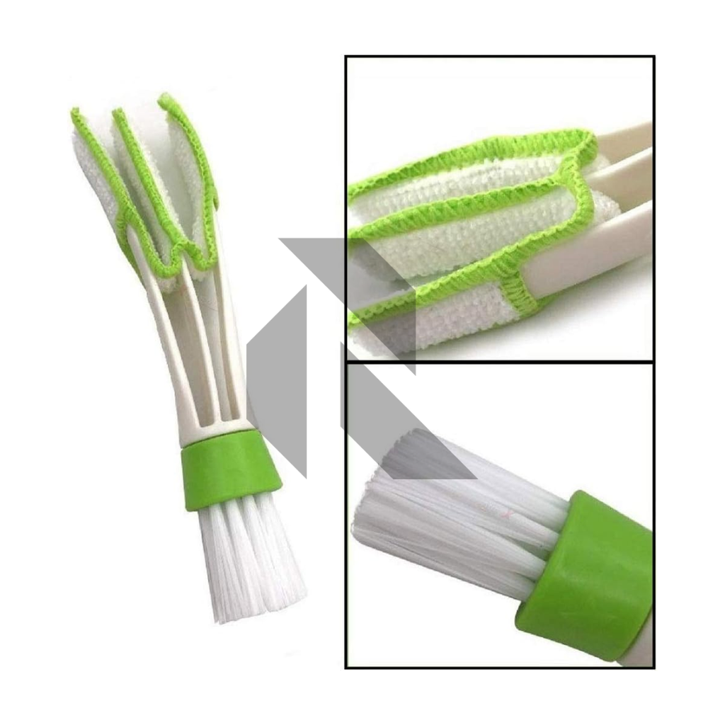 2 In1 Green Car Air-Conditioner Outlet Dirt Duster Cleaner Brush – Car AC Vent & Blinds Cleaning Brush