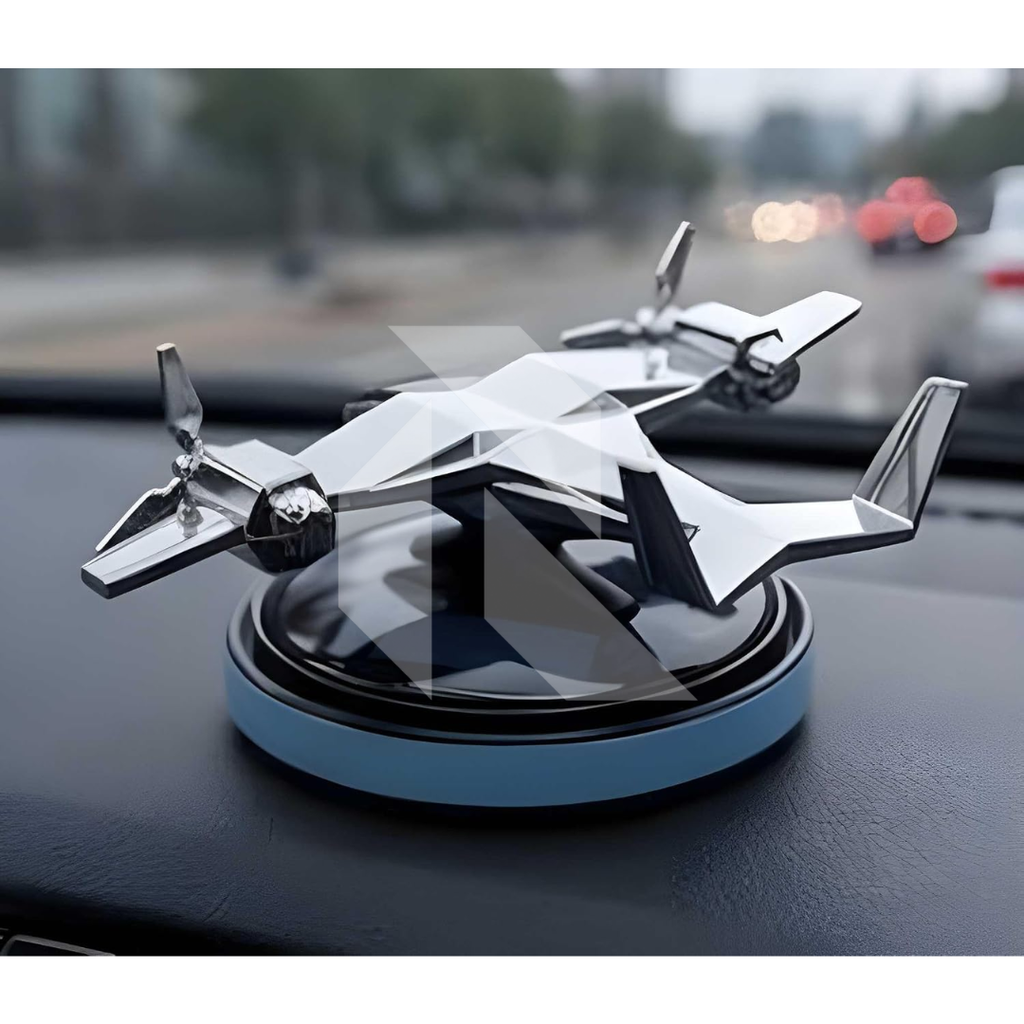 Airplane Solar Power Car Dashboard Air Freshener – 360° Rotating Propeller Fragrance Decor