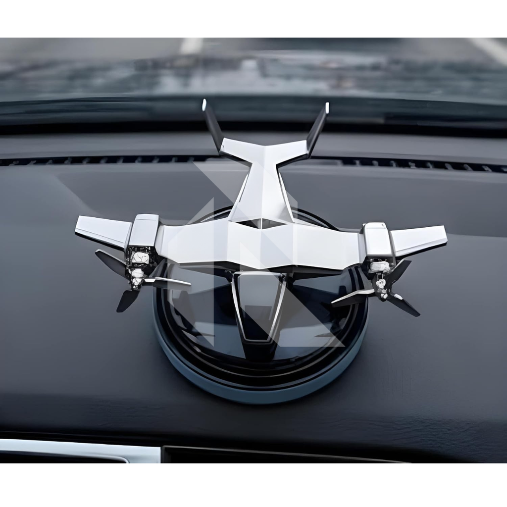 Airplane Solar Power Car Dashboard Air Freshener – 360° Rotating Propeller Fragrance Decor