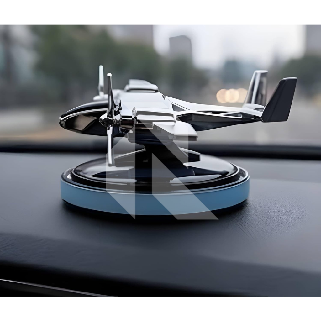 Airplane Solar Power Car Dashboard Air Freshener – 360° Rotating Propeller Fragrance Decor