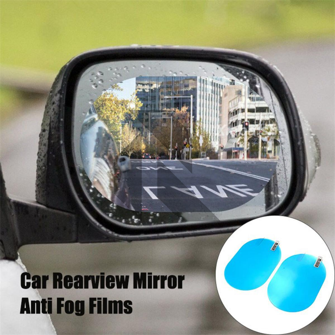 2PCS Anti Fog Rainproof Rear View Mirror Film – HD Clear Waterproof Anti-Glare Nano Protection Film