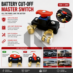 Car Battery Disconnect Switch 12V/24V – Heavy Duty Pure Copper