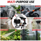 Portable Cordless High Pressure Car Washer with Dual 21V Batteries – Wireless Power Washer with Free 100ML Shampoo