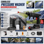 Portable Cordless High Pressure Car Washer with Dual 21V Batteries – Wireless Power Washer with Free 100ML Shampoo